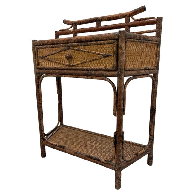 Chinoiserie Tortoise Rattan Console Table For Sale - Image 4 of 11