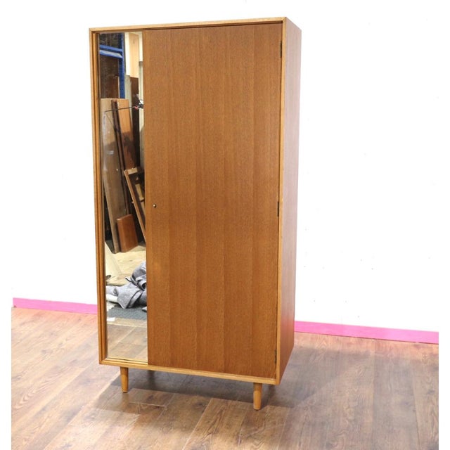 1960s Mid Century Modern Vintage Teak Armoire Wardrobe by Stag Danish Style For Sale - Image 10 of 15