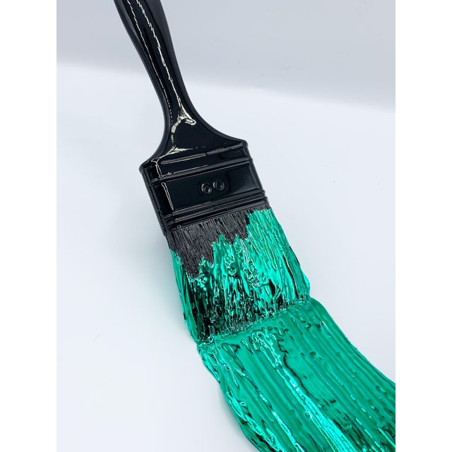 Contemporary Santicri, Green Brush, Mixed media on Resin For Sale - Image 3 of 5