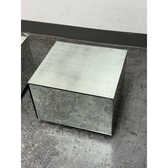 Early 21st Century Bespoke Mirrored Cube Side Tables, Pair For Sale - Image 5 of 12