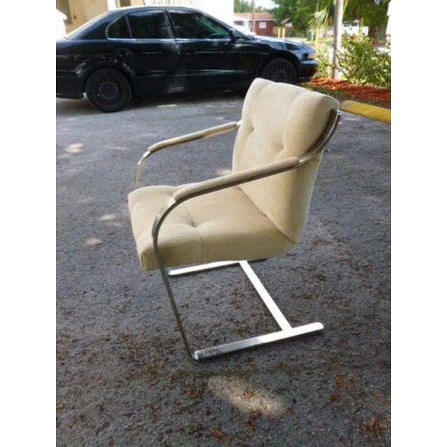 Brueton 1970s Mid-Century Modern Brueton Heavy Thick Chromed Steel Arm Chairs - Set of 4 For Sale - Image 4 of 11