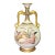 Antique Royal Worcester Porcelain Dolphin Handled Gilt Vase With Pink Pelicans, 1884 #871 Aesthetic Movement For Sale