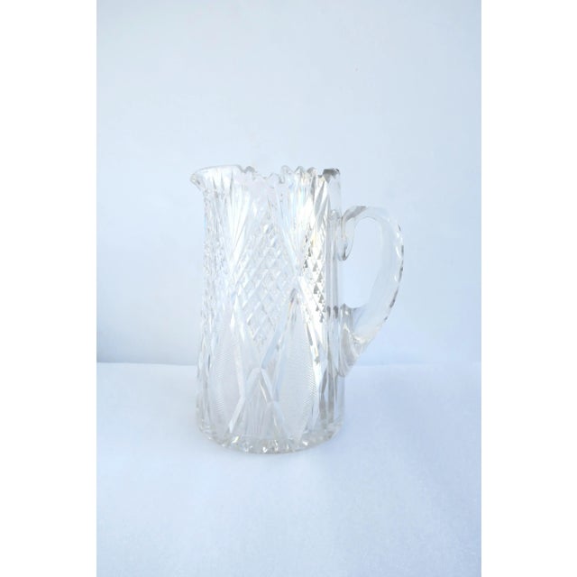 American Brilliant Cut Crytal Pitcher or Vase For Sale - Image 4 of 10