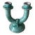 1940s C.A.S.Vietri Double Candle Holder in Turquoise Glaze-Made in Italy For Sale