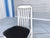 1990s Mid-Century White Slatted Dining Chairs With Black Vinyl Seats - Set of 6 For Sale - Image 12 of 14