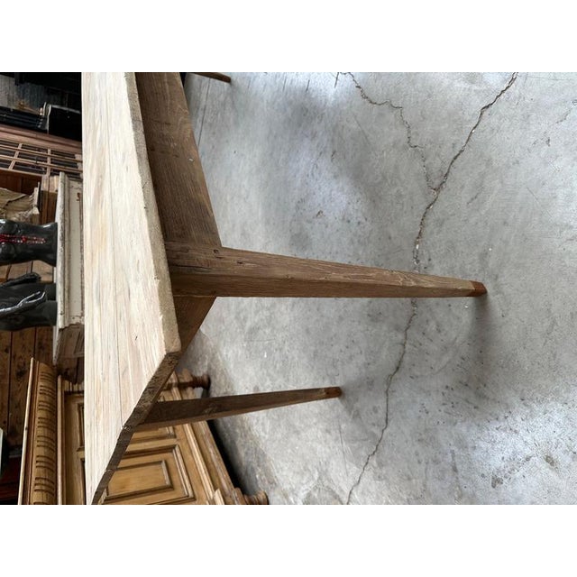 Solid Oak Farmhouse Table For Sale - Image 6 of 9