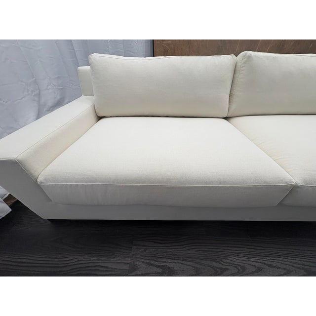Rh Modena Track Arm Right-Arm Chaise Sectional – Performance Linen Weave in Natural For Sale - Image 14 of 18