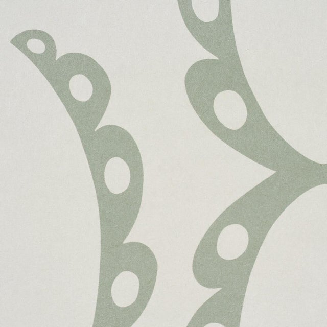 Traditional Sample - Schumacher The Saints Wallcovering In Cool Green For Sale - Image 3 of 6
