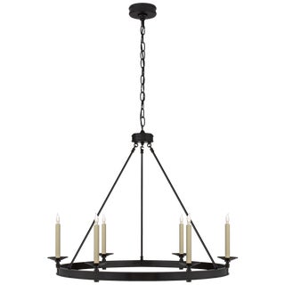 Chapman & Myers for Visual Comfort Signature Launceton Ring Chandelier in Bronze For Sale