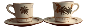 Midcentury Stangl Pottery Tea/Coffee Cups & Saucer - Service for 2