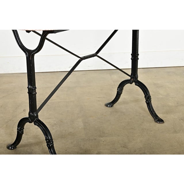 Beaux-Arts French 19th Century Bistro Table with Oblong Marble Top For Sale - Image 3 of 14