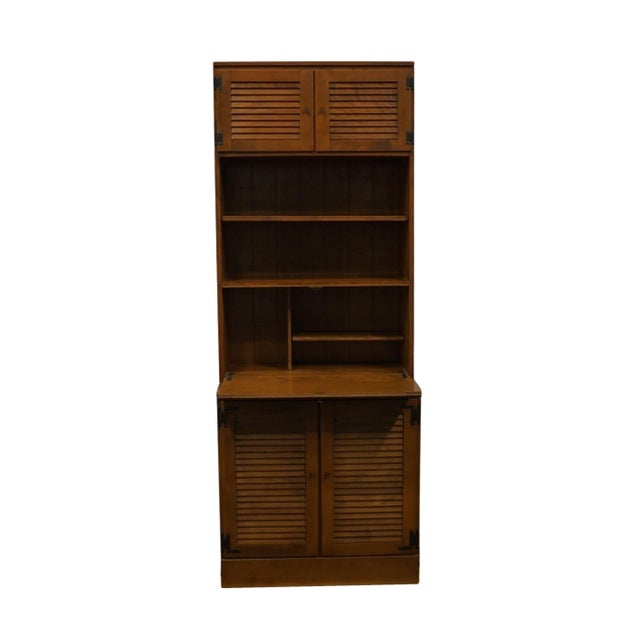 Ethan Allen Heirloom Nutmeg Maple CRP Custom Room Plan 30" Shutter Door Cabinet W. Drop Front Secretary Bookcase Top For Sale In Kansas City - Image 6 of 11