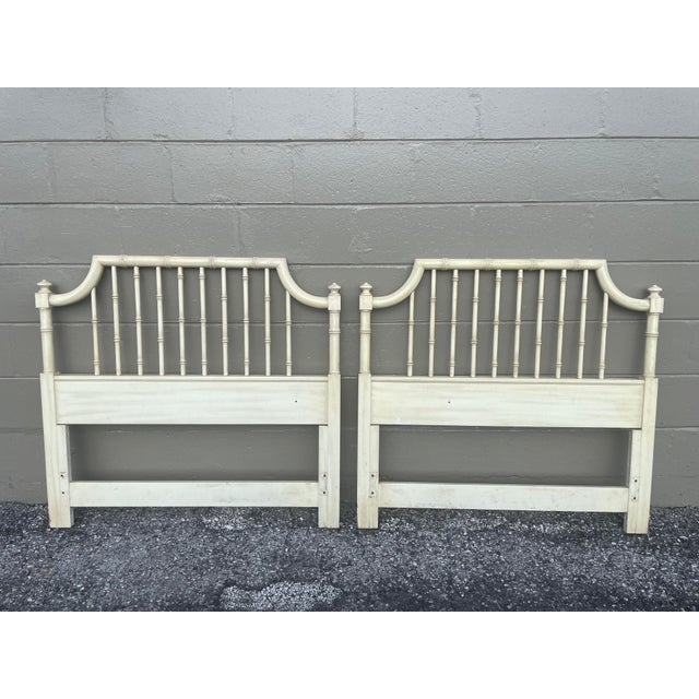 Vintage Thomasville Allegro Faux Bamboo Twin Headboard Pair Chairish