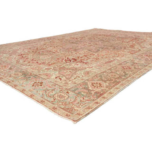 52667 Antique Persian Heriz Rug, 08'04 x 11'06. The Noble Reverie: An Antique Persian Heriz Masterpiece of Imperial...