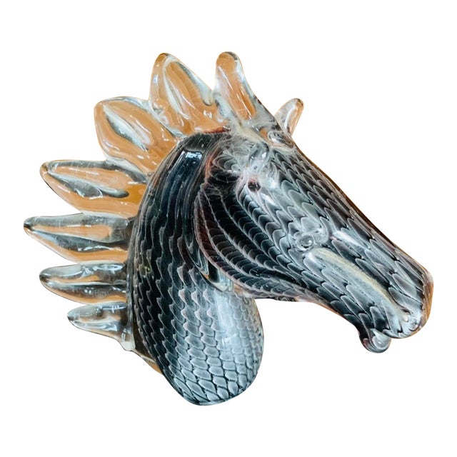 Vintage Murano Style Glass Horse For Sale