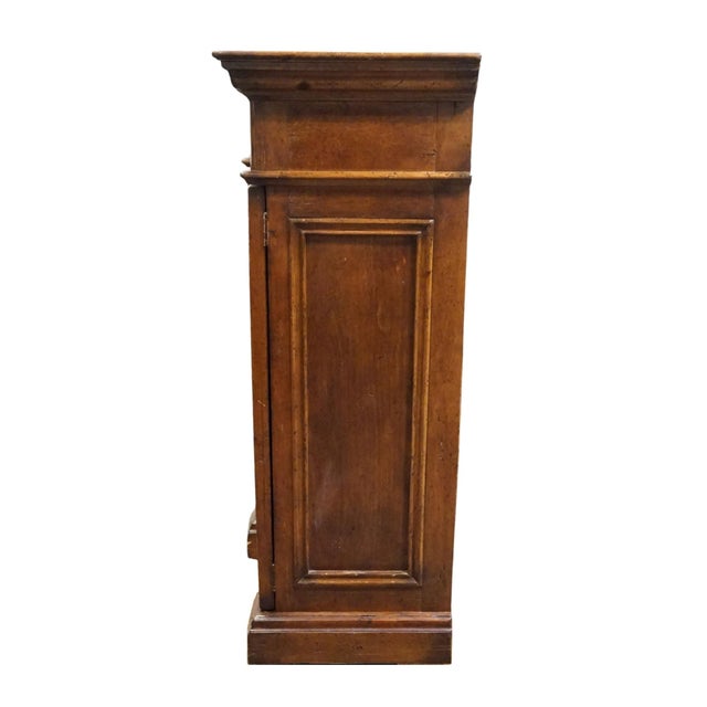 Vintage Antique Mediterranean Tuscan Style Alder Wood 77" Wine Storage Credenza Buffet W. Inlaid Features For Sale - Image 12 of 14