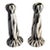 Vintage Evandale Pair 9” Porcelain Handpainted Black/White Noble Signed Candleholders-Pair For Sale