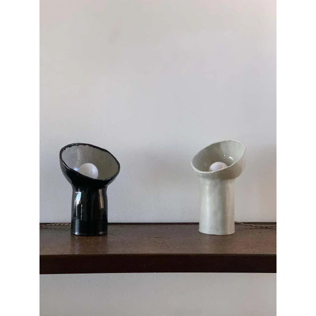 Design Freres Black and White Cyclope Lamps - Set of 2 For Sale In Los Angeles - Image 6 of 11