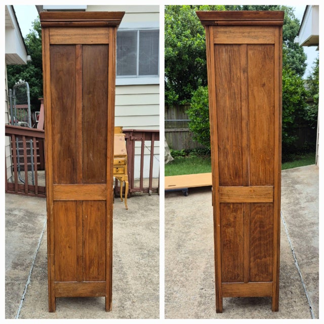 19th Century Antique Primitive Tall Screened Door Oak Pie Safe Jelly Cupboard Storage Cabinet For Sale - Image 13 of 17