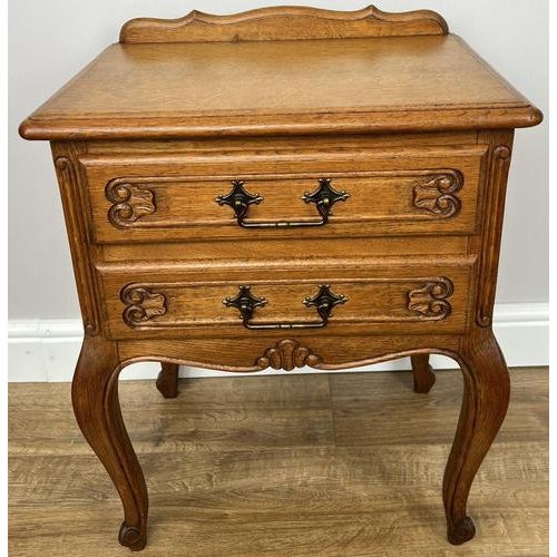 Vintage French Bedside Tables in Oak, Set of 2 For Sale - Image 5 of 15