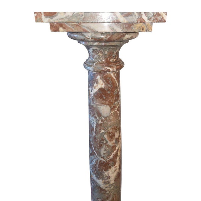 Stone Early 20th Century Italian Breccia Pernice Marble Pedestal Column For Sale - Image 7 of 7