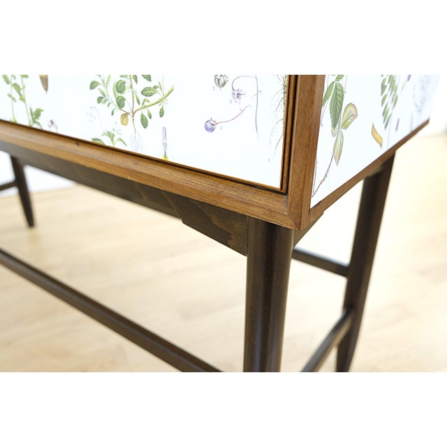 Vintage Cabinet with Nordens Flora Illustrations in the style of Josef Frank, 1960s For Sale - Image 9 of 10