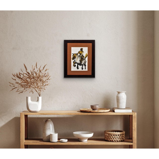 Geoffrey Key, Horse and Rider, 1988, Watercolour, Framed For Sale - Image 17 of 18