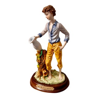 Italian Water/Vessel Pitcher Luca Young Man Figurine For Sale