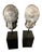 2000 - 2009 Pair of Neoclassical Style Carved Stone Busts on Marble Plinths For Sale - Image 5 of 11