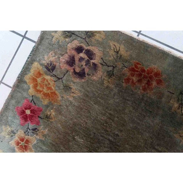 1920s 1920s Handmade Antique Art Deco Chinese Rug 2.9' X 4.7' For Sale - Image 5 of 12