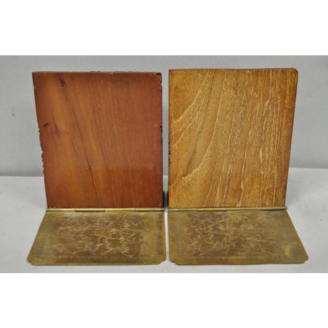 Vintage Chinese Hand Carved Hard Wood Scholar Bookends by George Zee - A Pair For Sale - Image 10 of 18