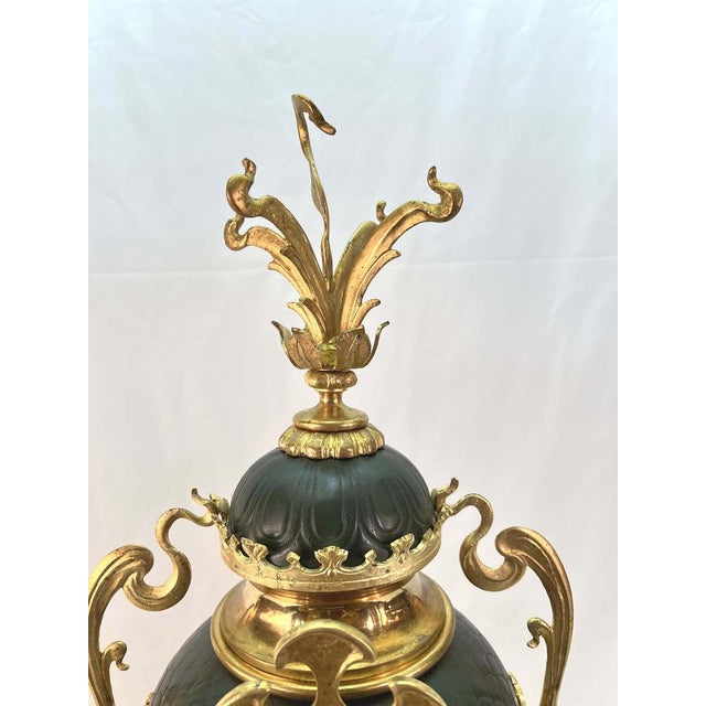 Large Art Nouveau Golden Bronze Clock, 1890s For Sale - Image 11 of 15