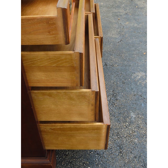 Brown Century Hollywood Regency Burlwood Low Long Dresser Bathroom Vanity 6364 For Sale - Image 8 of 18