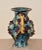 Rare 19th century - beautiful large handled majolica vase decorated with leaves, vines and grapes in deep rich gold,...