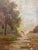 Wood Vintage Framed Rural Landscape Painting on Canvas Board, Signed g.e.k. For Sale - Image 7 of 10