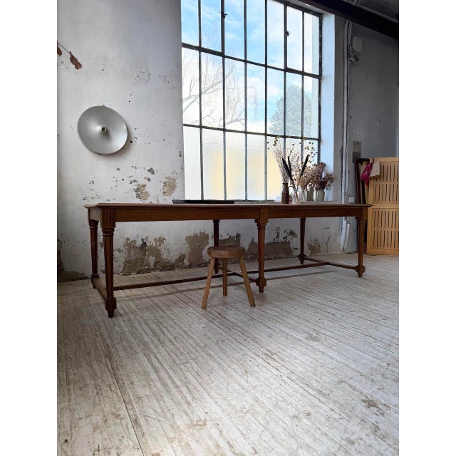 Walnut Farmhouse Conference Table, 1950s For Sale - Image 10 of 18