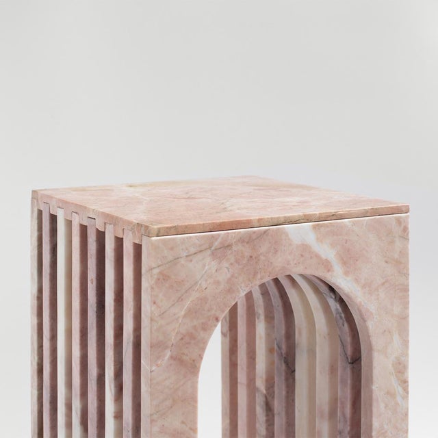 Early 21st Century Balance Travertine Side Table by Kiwano Concept For Sale - Image 5 of 14