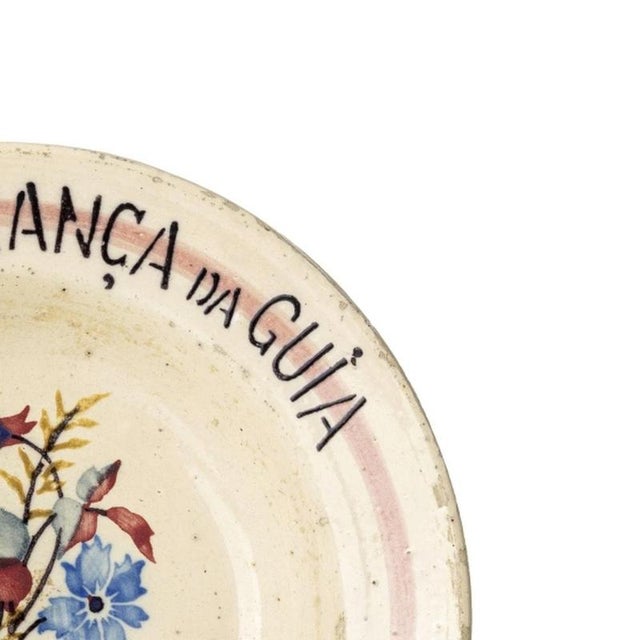Talking Plate in Earthenware from Coimbra or Alcobaça For Sale - Image 4 of 6