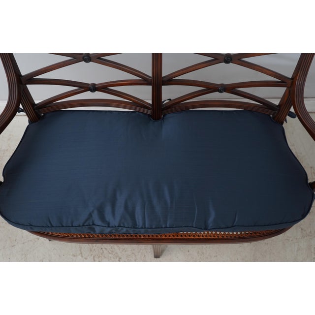 Theodore Alexander Regency Style Cane Seat Window Bench For Sale - Image 12 of 17