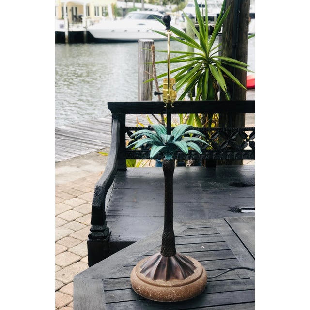 Vintage Palm Beach Style Cast Iron Palm Trees Lamp For Sale - Image 12 of 12