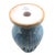 Cornflower Blue Italian Carved Ceramic Hurricane For Sale - Image 8 of 9
