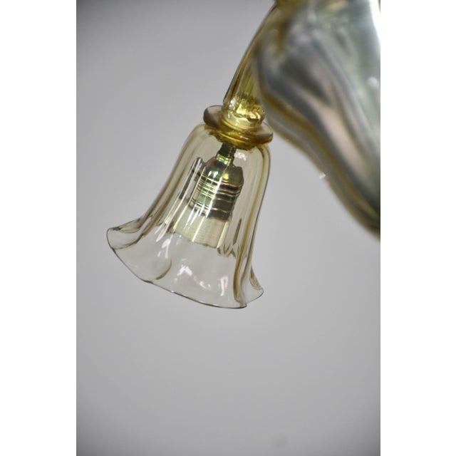 Amber Vintage Murano Glass Chandelier, Amber Color, Six Lights, 1950s Design For Sale - Image 8 of 11