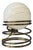Mid-Century Hollywood Regency Eyeball Table Lamps in Opaline Glass, Set of 2 For Sale