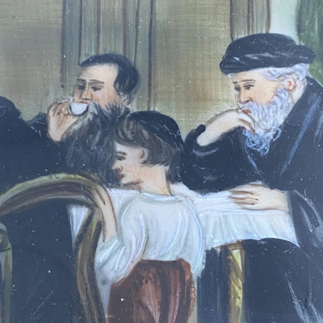 Late 19th Century Figurative Miniature Judaica Watercolor Painting, Framed For Sale In Charleston - Image 6 of 9