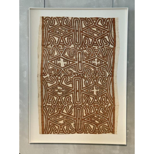 Vintage Mounted Tapa Cloth #1, 1950s For Sale - Image 3 of 10