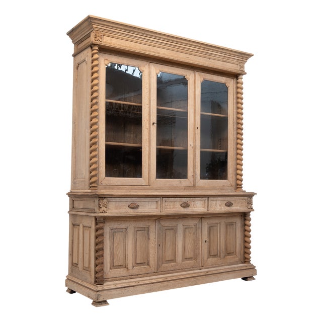 Antique French Oak Bookcase, 1880s For Sale