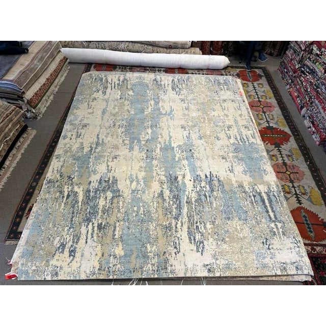 2010s Contemporary Nepal Rug, Handspun Wool Abstract Design, 10x14 For Sale - Image 5 of 5