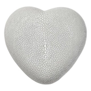 AERIN Faux Shagreen Heart Box, Dove For Sale