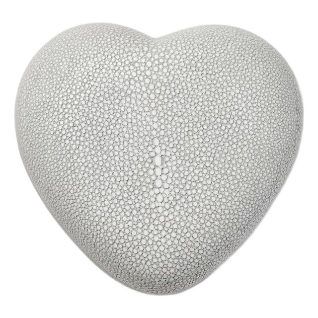 AERIN Faux Shagreen Heart Box, Dove For Sale