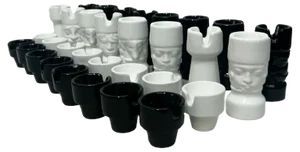Ceramic Chess Pieces by Enzo Bioli for Il Picchio, 1970s, Set of 32